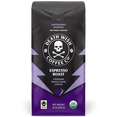14 oz Organic Espresso Roast Coffee Beans – Fair Trade, Arabic & Robusta Blend