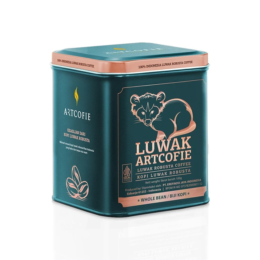 Artcofie Kopi Luwak Robusta Coffee 100g Wild Civet Coffee USA Free Tax