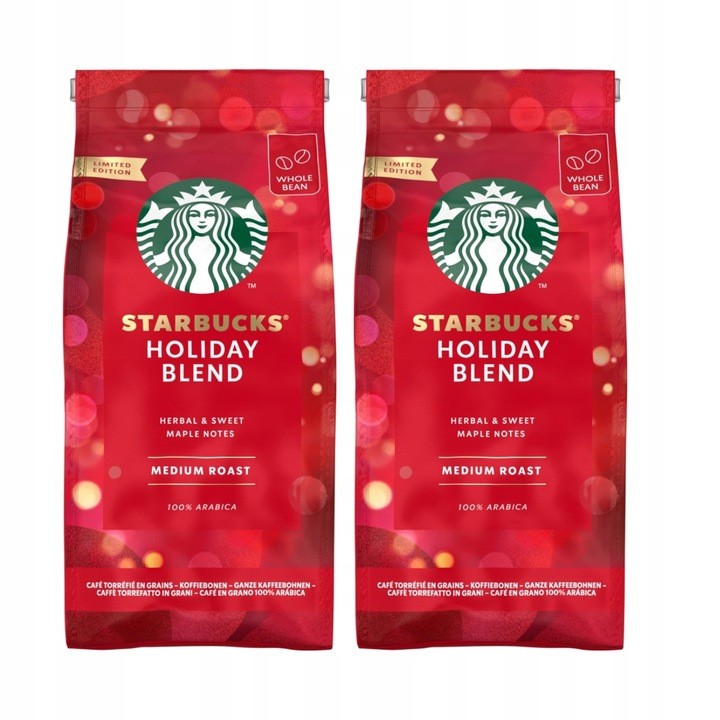 2 x Starbucks HOLIDAY BLEND – Coffee Beans Bag 2 x 190g / 6.7oz