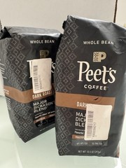 Peet’s Coffee Dark Roast Whole Bean Major Dickason Blend 4 Bags. BBD 10/23. Bulk