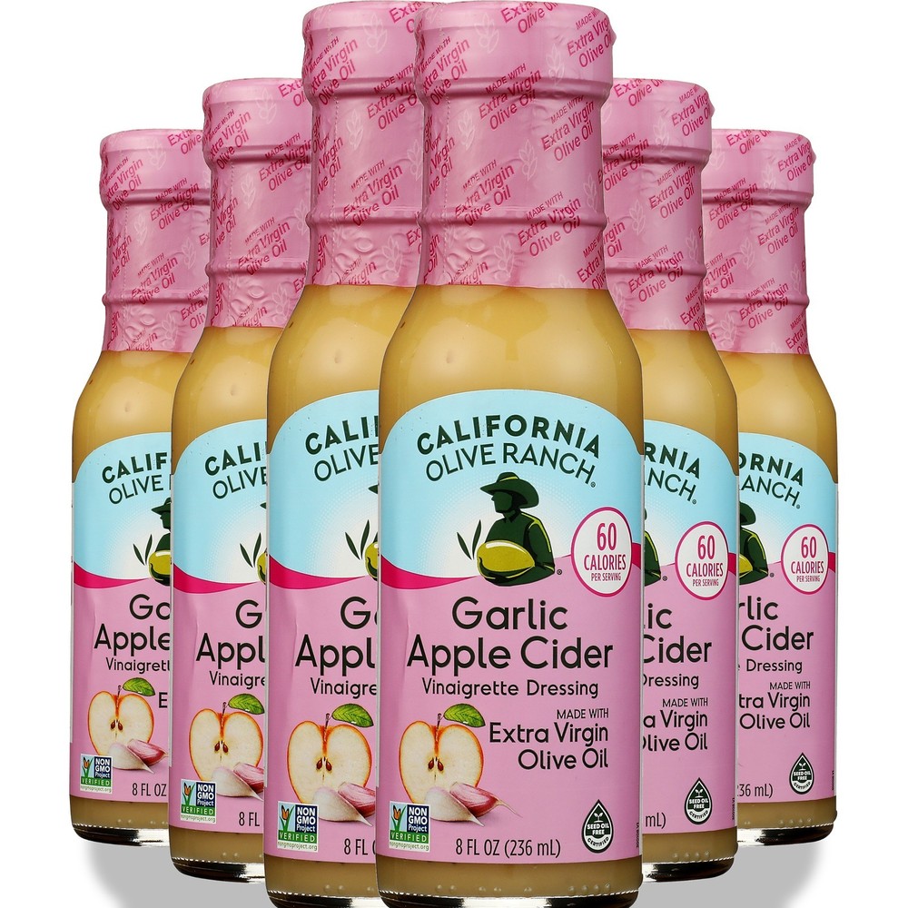 Garlic Apple Cider Vinaigrette Dressing By California Olive Ranch 8 Fl 6 Pack