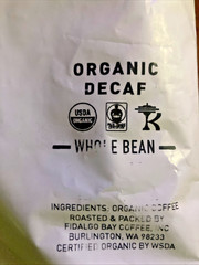 2 pounds of Fidalgo Organic Decaf Whole Bean Coffee