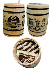 Pine Wood Barrel W/Whole Bean 8oz bag