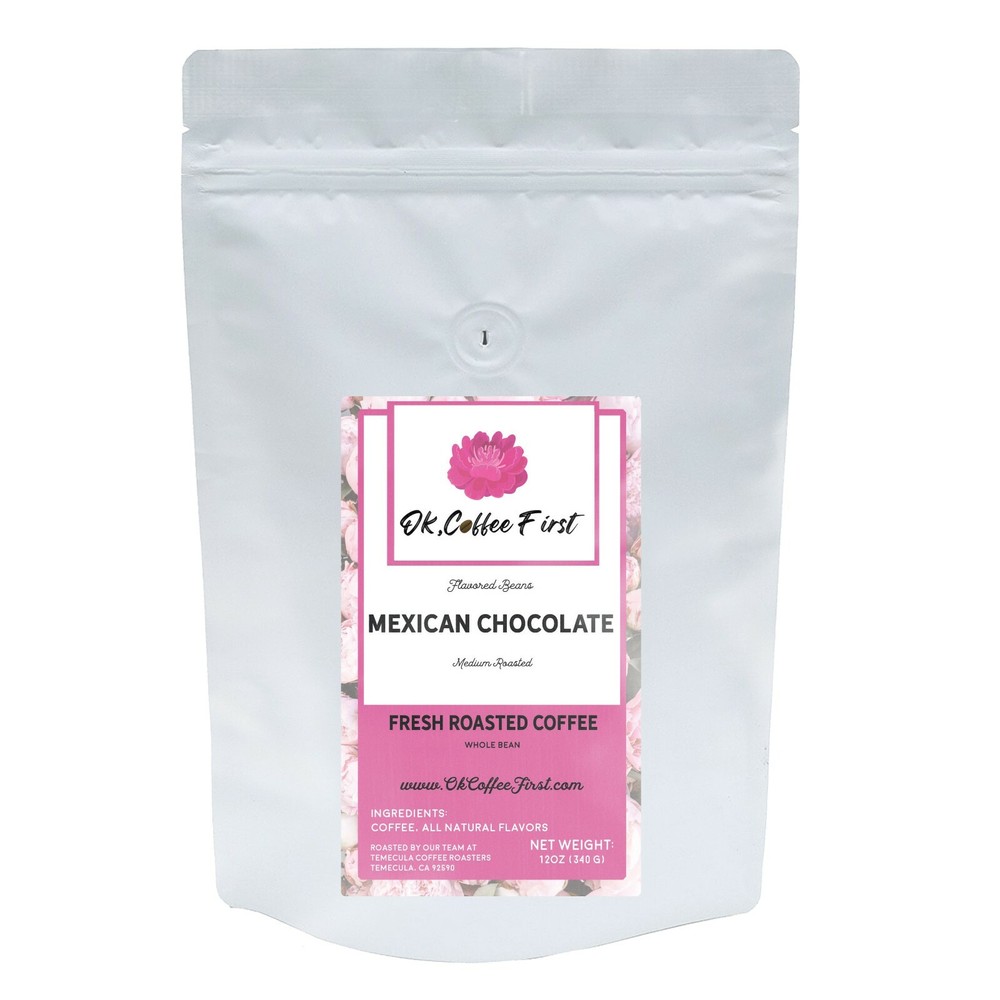 Mexico Chocolate Flavored Coffee, Medium Roast Whole Bean, Fresh Roasted 12 oz
