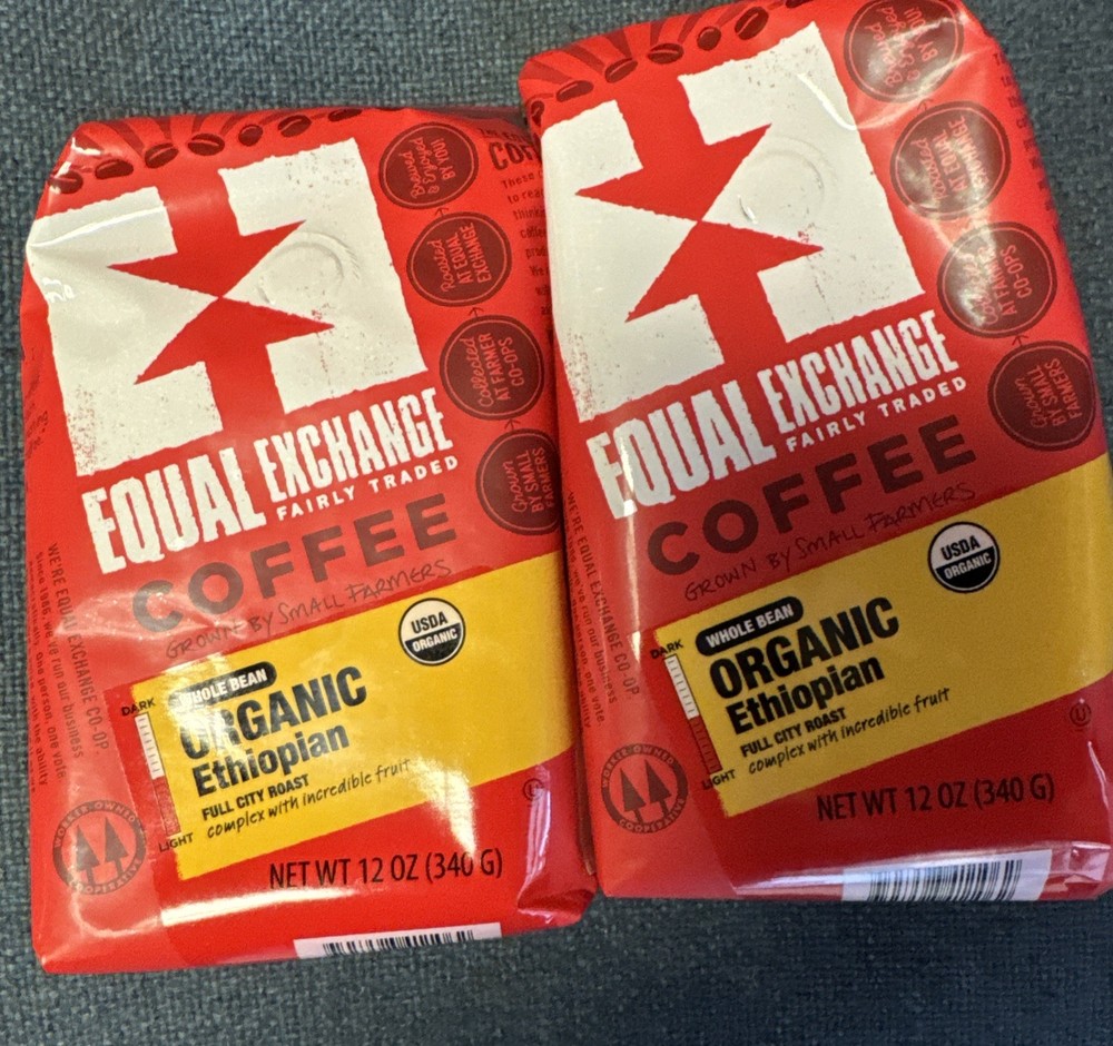 2 Organic Ethiopian Coffee, Whole Bean, Full City Roast, 12 oz (340 g)