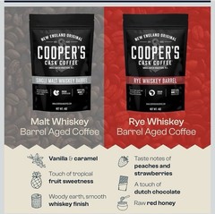 Cooper’s Cask Coffee Whole Bean Whiskey & Rum Barrel Variety 4 oz Bags (3 Pack)