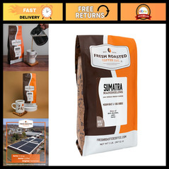 100% Sumatra Mandheling Whole Bean Coffee, Medium Roast, Kosher, 2 lb Fresh Roas