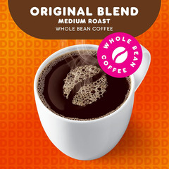 Dunkin’ Original Blend Medium Roast Whole Bean Coffee, 18 Ounces (Pack of 6)