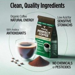 Perfect Low Acid Coffee Beans, USDA Organic & Fair Trade, Mycotoxin Free, Dar…