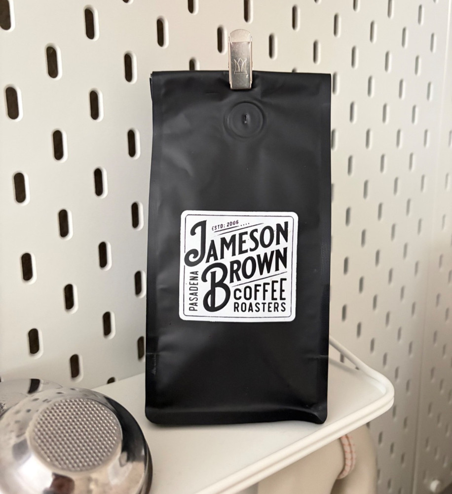 Fresh Jameson Brown Coffee Pasadena Small Batch Beans Kona Colombia Decaf 8oz