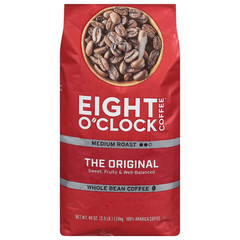 Eight O’Clock Medium Roast Whole Bean Coffee, The Original, 40 oz.