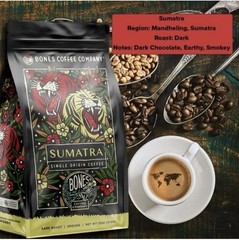 Sumatra Single-Origin, Dark Chocolate, Smoky Earthy Notes, Whole Coffee Beans…