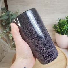 NEW Starbucks Halloween 2021 Black Purple Crackle Double Wall Ceramic Tumbler
