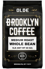 BROOKLYN COFFEE Whole Bean, Classic Medium Roast (5lb) 80 Ounce (Pack of 1)