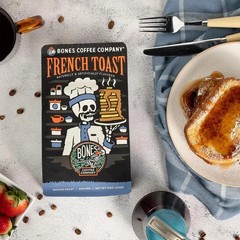 Bones Coffee Company French Toast Whole Coffee Beans Sweet & Buttery 12 oz