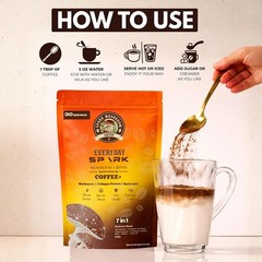 Spark Organics Instant Mushroom Coffee – Gut Balance & Clean Energy Blend, 7.4oz