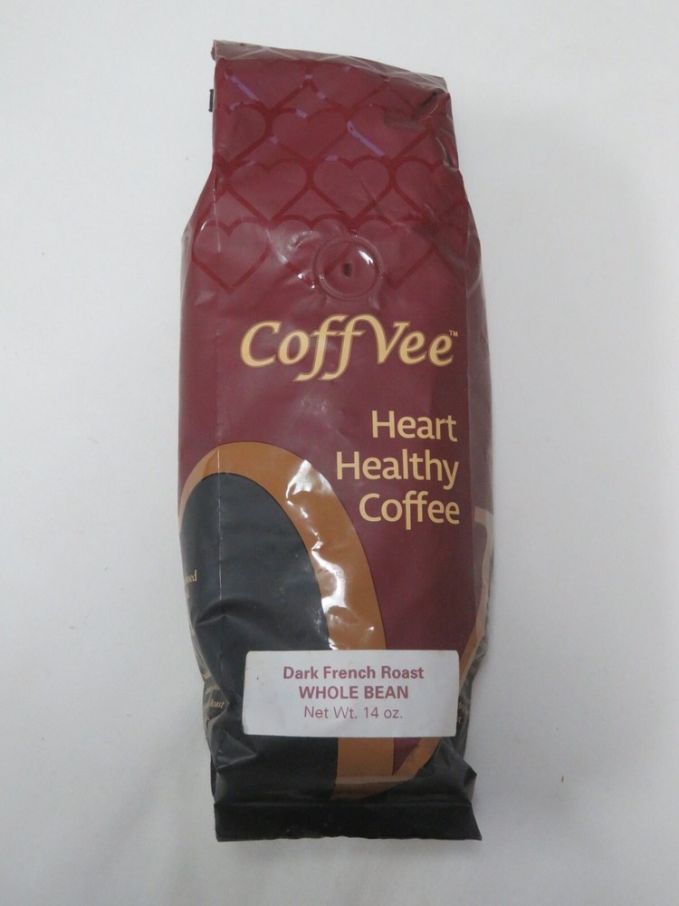 CoffVee Heart Healthy Coffee Dark French Roast Whole Bean 14 Oz