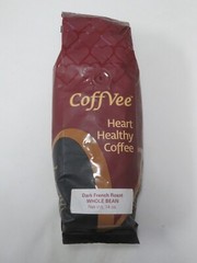 CoffVee Heart Healthy Coffee Dark French Roast Whole Bean 14 Oz