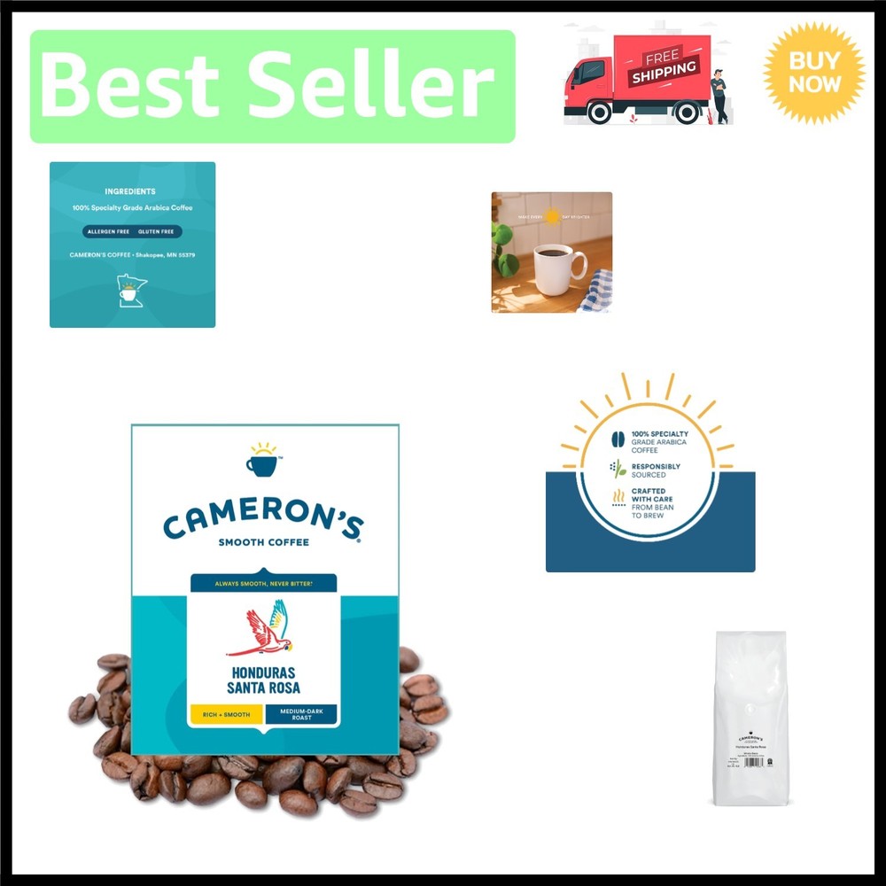 Sustainable 64oz Whole Bean Coffee – Honduras Santa Rosa Blend by Cameron’s