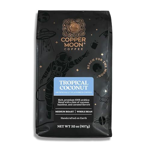 Copper Moon Medium Roast Whole Bean Coffee Tropical Coconut Blend 2 Lb