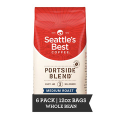 Portside Blend Medium Roast Whole Bean Coffee | 12 Ounce Bags (Pack of 6)