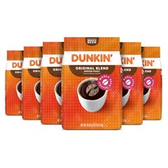 Dunkin’ Original Blend Medium Roast Whole Bean Coffee, 18 Ounces Pack of 6