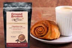 GroundBreakers Coffee Cinnabun Cup Medium Roast Drip Specialty Grade 12 oz