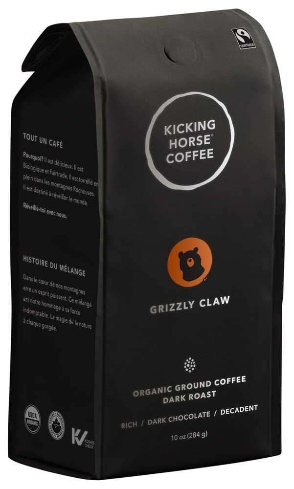 Grizzly Claw Dark Roast Coffee, Organic, Fairtrade, 6-Pack