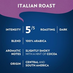 Intense Italian Roast Coffee, Pack of 6 | 12oz Bags, Smoky & Bold Flavors