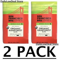 2 PACK – San Francisco Bay Organic Rainforest Blend Whole Bean 3 lb (Total 6 lb)