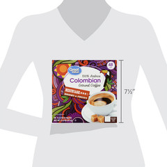 100% Arabica Colombian Medium Roast Ground Coffee Pods, 48 Ct