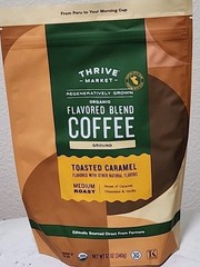 LOT 2 Thrive Market TOASTED CARAMEL Coffee Organic GROUND MEDIUM ROAST 12 OZ EA