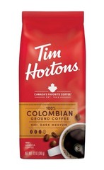 Tim Hortons Colombian Ground Coffee Dark Medium Roast 100% Arabica Coffee 2 Pack