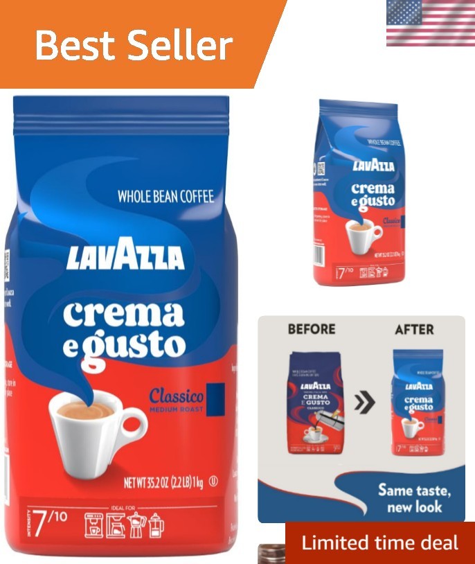 Full-Bodied Crema e Gusto Coffee 2.2 lb Bag – Perfect for Espresso Lovers