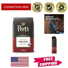 Bold USDA Organic Dark French Roast Coffee – 100% Arabica, 18 Oz Resealable Bag