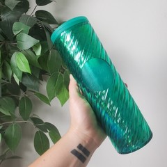 💚NEW🤍 Starbucks Iridescent Tumbler Set Green and White Unicorn Swirl Holiday