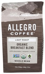 Organic Breakfast Blend Whole Bean Coffee, 12 oz