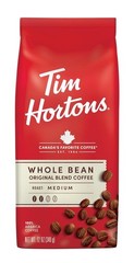Tim Hortons Whole Bean Coffee – Medium Roast, 100% Arabica, 12oz