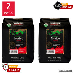 Kirkland Signature Organic Mexico Whole Bean Coffee, USDA Organic 2 Lbs., 2-Pack