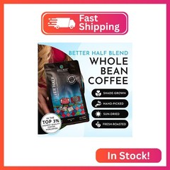 Well-Bean Coffee – Better Half, Light Roast, Half Caff, Whole Bean, Swiss-Water-
