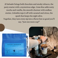 Sippers Whisper Espresso Blend Medium Roast Whole Bean Coffee 1lb 16oz
