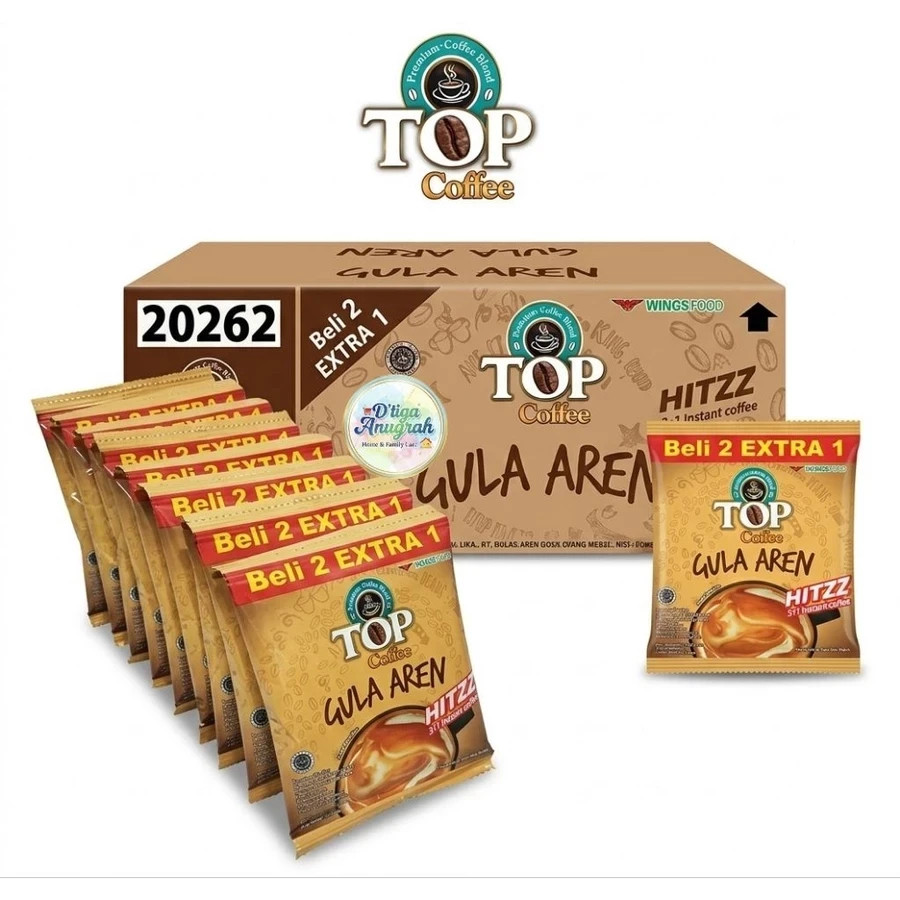 TOP COFFEE GULA AREN (1 BOX / 12 RENTENG / 180 PCS) – THE HIGH-ENERGY RESET
