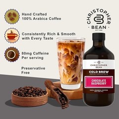 Christopher Bean Chocolate Raspberry Cold Brew Coffee – Smooth Arabica Bottle