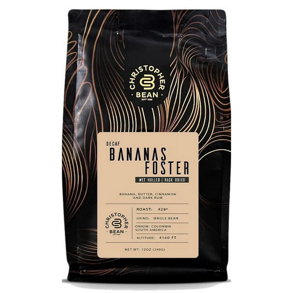 Christopher Bean Coffee Decaf Bananas Foster Flavored Bag Coffee