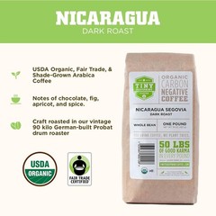 Fair Trade Organic Nicaragua Segovia Dark Roast Coffee 16oz – Whole Bean