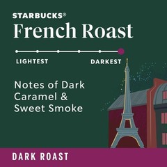 Starbucks French Roast, Whole Coffee Beans,Dark Roast Hot or Iced Coffee, 12 oz.