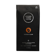 Coffee, Grizzly Claw, Dark Roast, Ground, 10 Oz – Certified Organic, Fairtrade,