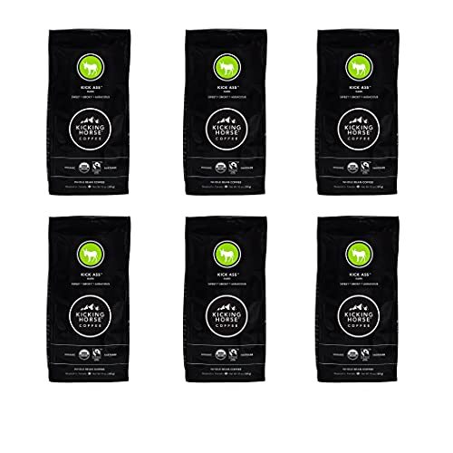 Kicking Horse Coffee Dark Roast Whole Bean Pack of 6 Organic Fairtrade 10oz