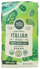 Whole Foods Market, Organic Bean Coffee, Dark 12 Ounce (Pack of 1)