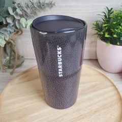 NEW Starbucks Halloween 2021 Black Purple Crackle Double Wall Ceramic Tumbler